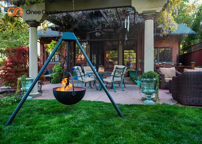 BBQ Function Steel Bowl With Round Pipe Tripod