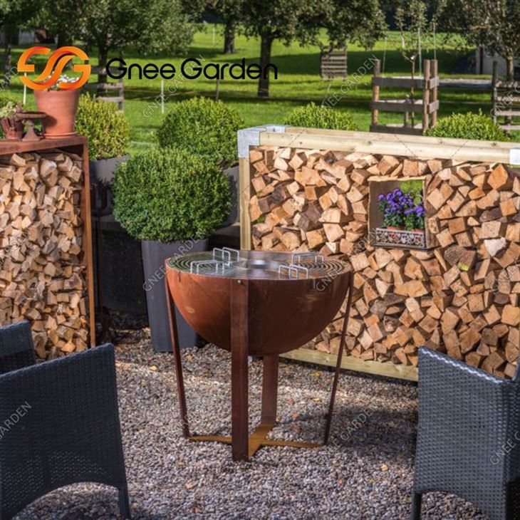 เตาย่างเตาผิง Corten Steel Bbq Brazier หลุมไฟ