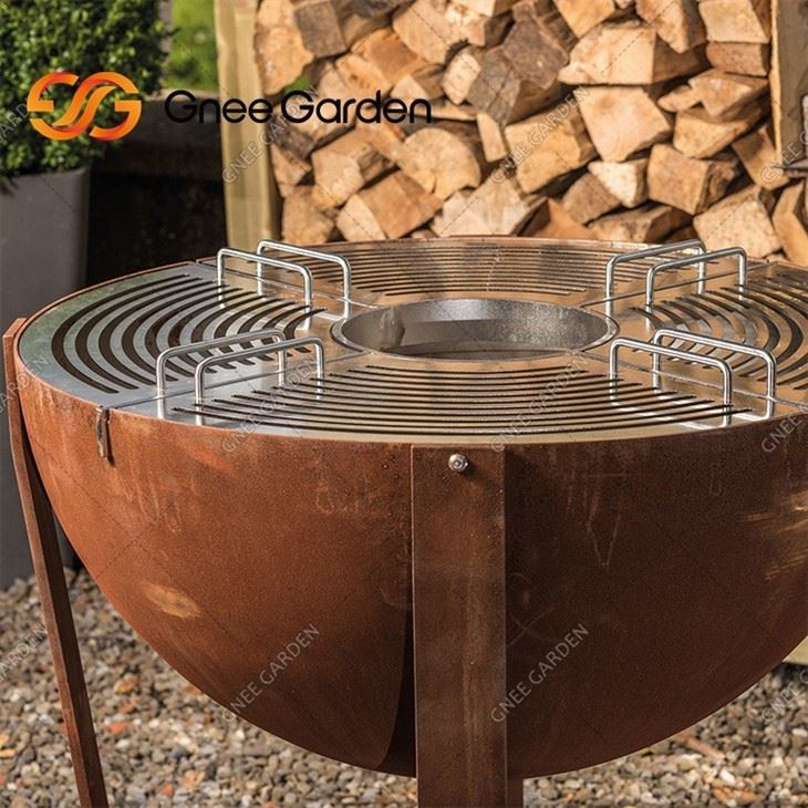 Corten Steel Fireplace Grill Bbq Brazier Fire Pit