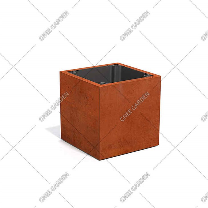 Corten Steel สนิมโลหะยกกระถางต้นไม้สวนผัก