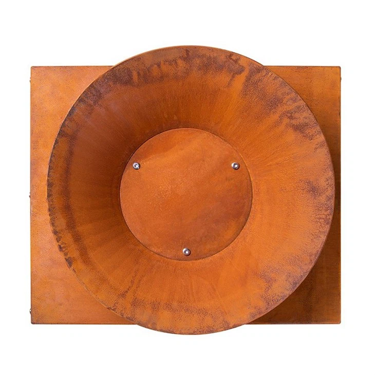 Corten Steel Wood Burning Fire Pit-top view