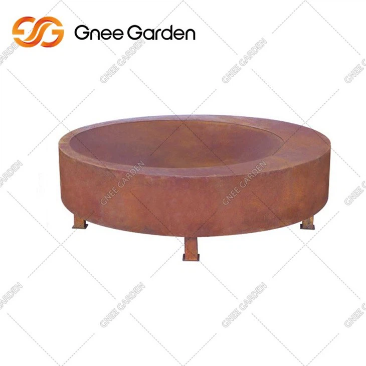 Corten Steel Wood Fireplace Fire Pan Pit