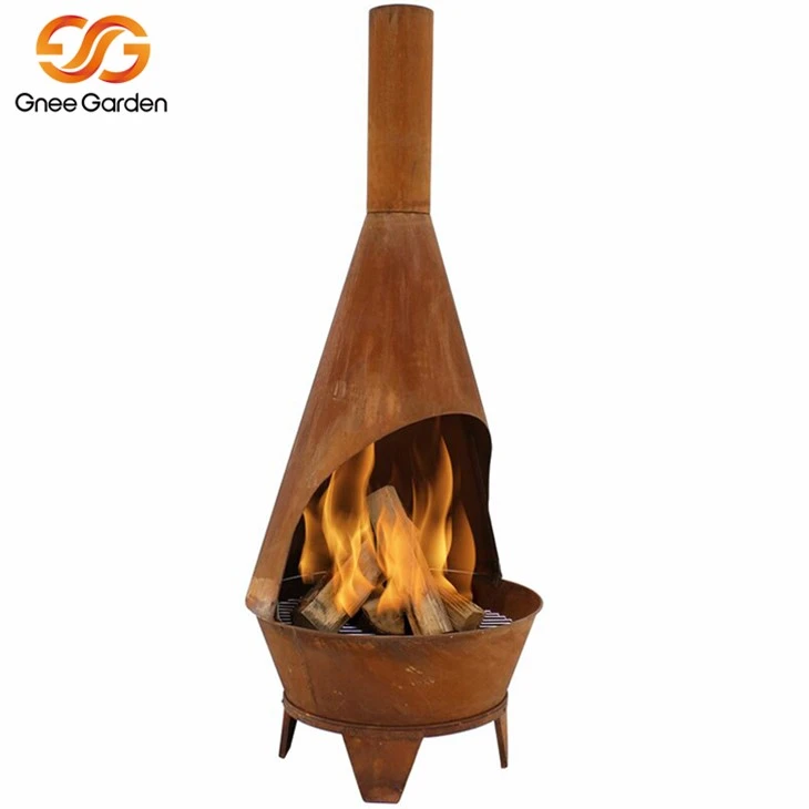 เตาผิงจัดเก็บไม้ในสวน Corten Steel