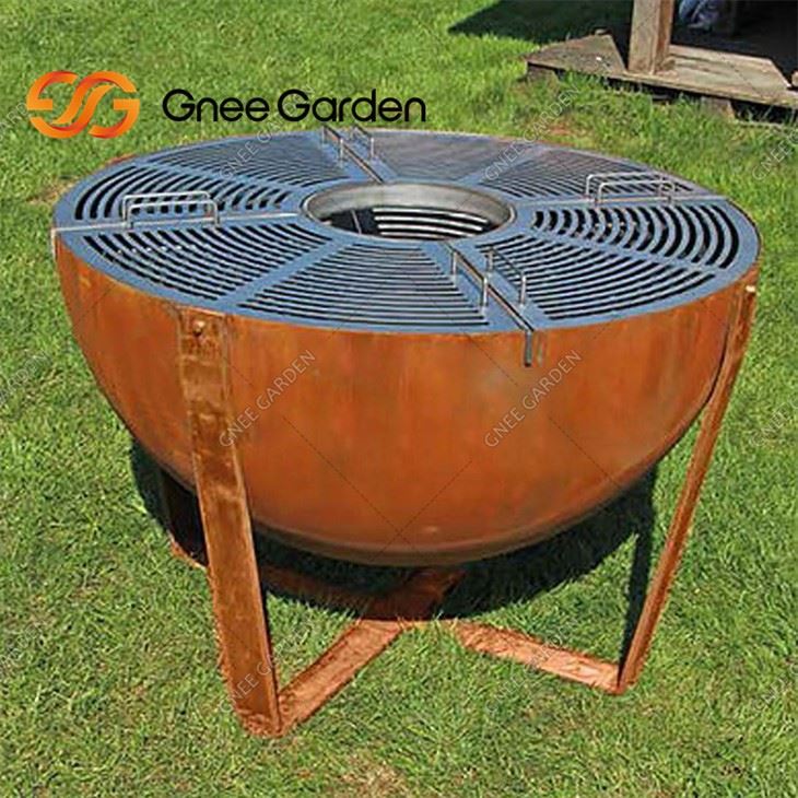 หลุมไฟสวนสนิม Corten Steel บาร์บีคิวสำหรับงานหนัก