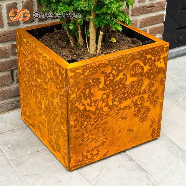 Metal Corten Steel Garden Planting Flowerpot