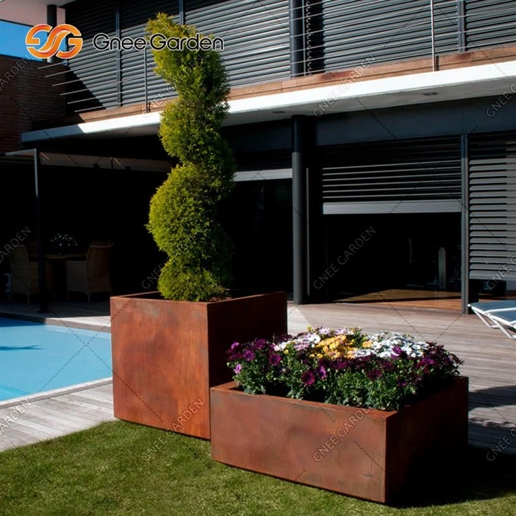 Metal Corten Steel Garden Planting Flowerpot