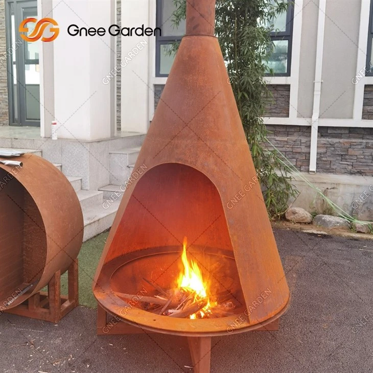 Outdoor Firepit Fire Place With Wood Storage