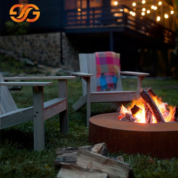 หลุมไฟ Corten Steel ลานกลางแจ้ง