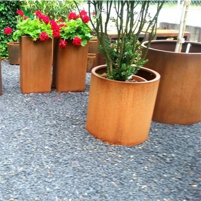 กระถางต้นไม้พรีเมี่ยมโลหะเบียร์ Corten Steel กลางแจ้ง