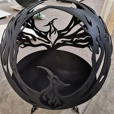 ผลิตภัณฑ์โลหะตกแต่งสวนหลุมไฟทรงกลมที่มีปริมาณขั้นต่ำต่ำ