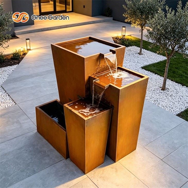 Weatherproof Corten Garden Fountain