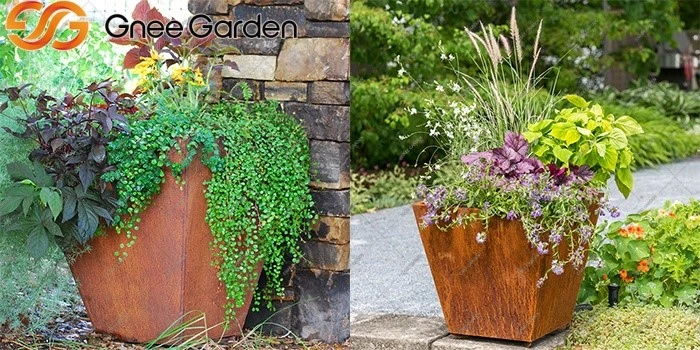 Corten steel custom metal planter boxes Corten steel custom metal planter boxes