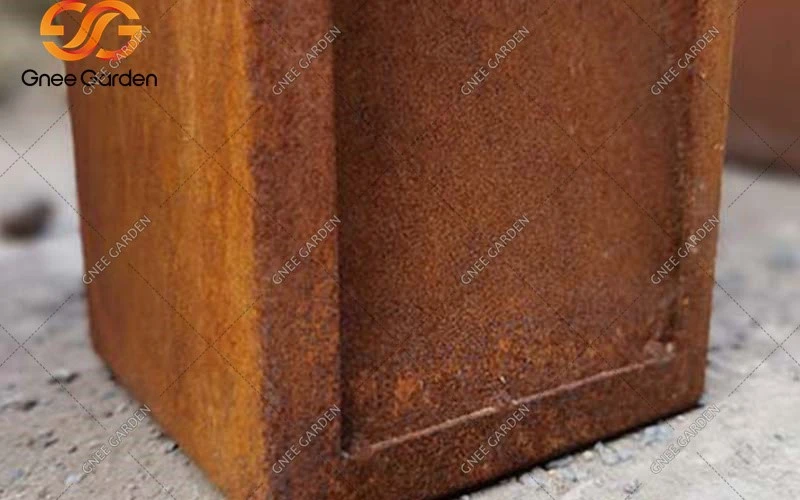 Corten steel outdoor garden lamp bollard led steel light box rusty Corten steel outdoor garden lamp bollard led steel light box rusty
