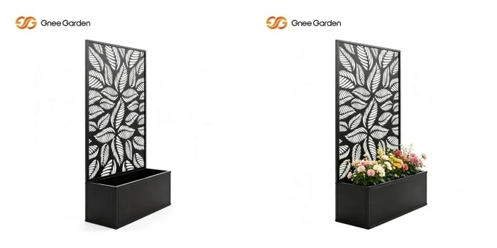 Galvanised Steel Planter Box with Privacy Panel Galvanised Steel Planter Box with Privacy Panel