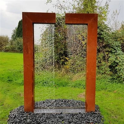 ตกแต่งสวนน้ำพุผนัง Waterl Corten Steel Water Feature