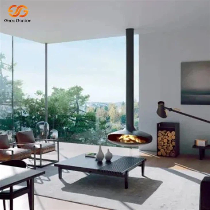 suspended fireplace chimney